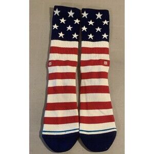 Stance The Fourth USA Flag Crew Socks Red Size Large